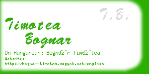 timotea bognar business card
